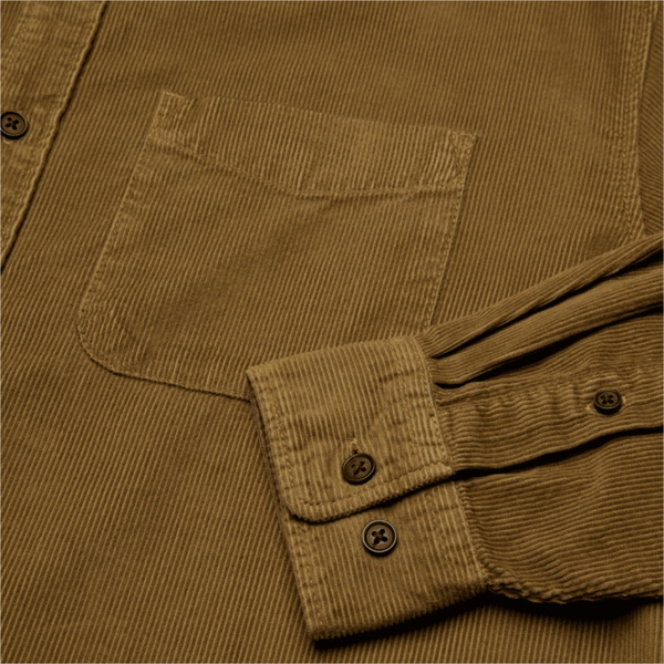 2026 Element Mens Button Down Regular Corduroy Shirt ELYWT00187 - Sepia